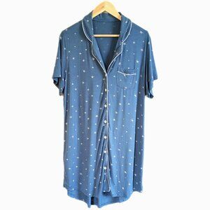 Short Sleeve Button-Down Sleep Shirt